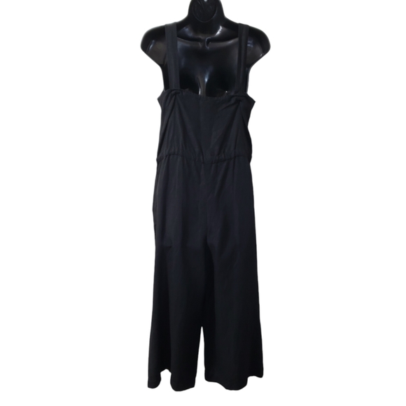 Anthropologie Moussy Linen Blend Black Jumpsuit Crop Wide Leg Size 1 - Picture 14 of 16